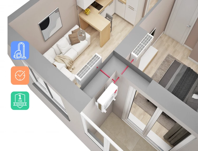 Установка мульти сплит системы